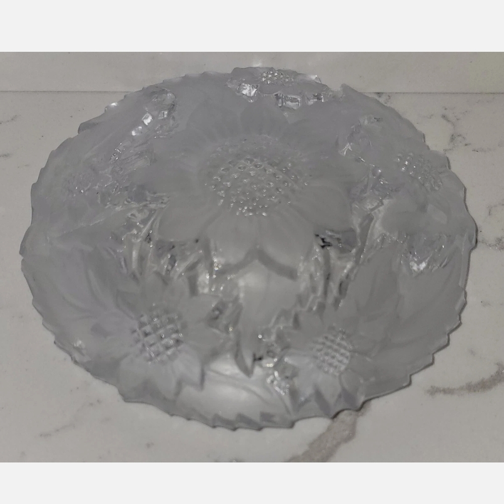 Frosted Glass Sunflower Bowl